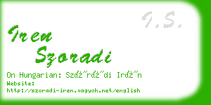 iren szoradi business card